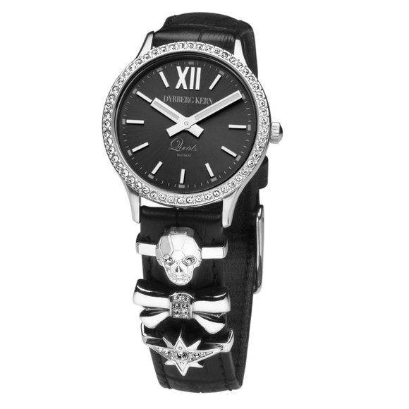 Dyrberg/Kern Emotion watch with removable charms and black sunray face - Picture 1 of 11